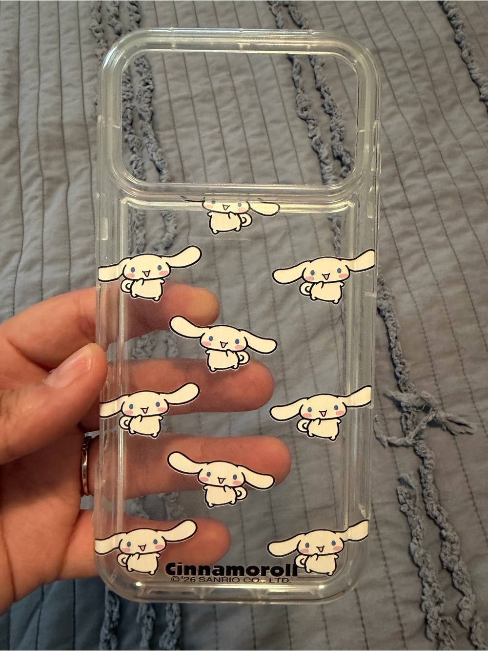 Sanrio Cinnamoroll Clear Phone Case w/ White Character Prints iPhone 17 Pro MaX